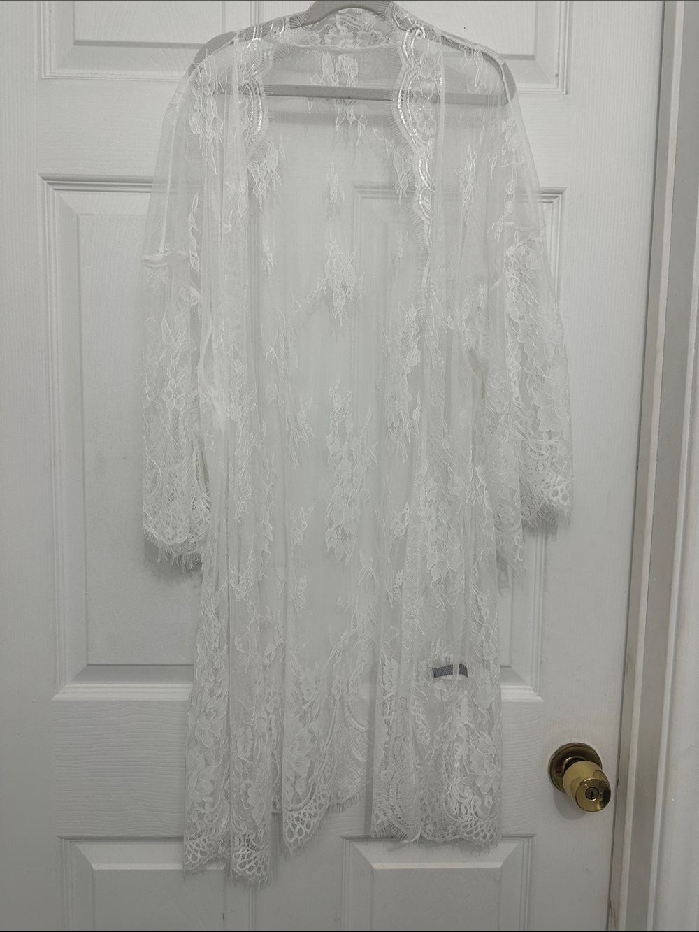 Sheer White Lace Duster Cardigan
